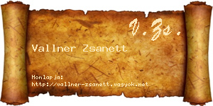 Vallner Zsanett névjegykártya